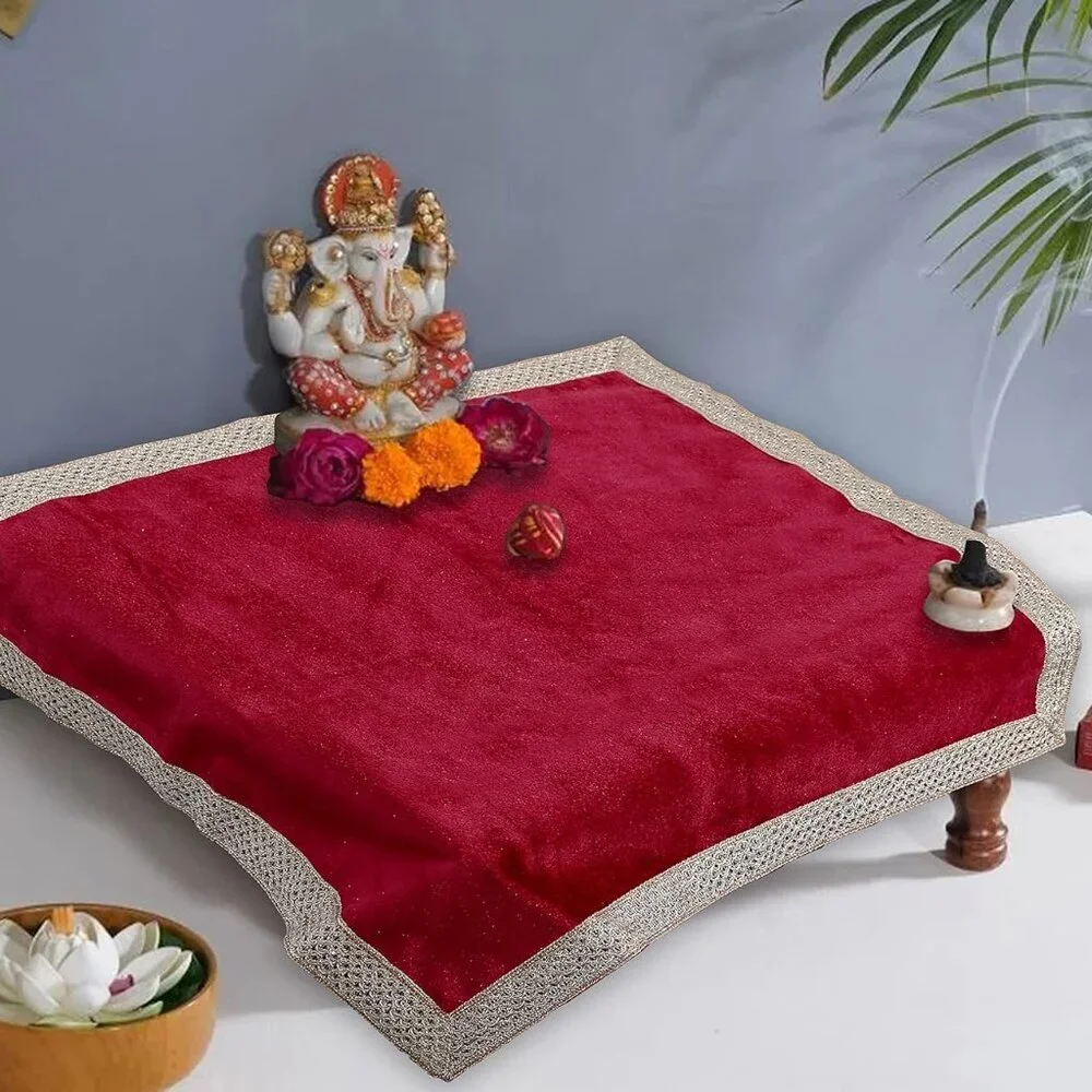 Small Solid Color Velvet Cloth for Multipurpose Use Red - Picture 2 of 7